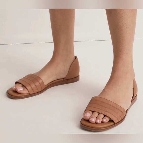 Madewell The Nelda d'Orsay Flat in desert camel tan nude leather sandal 6 six - Picture 1 of 11